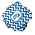 thumbnail image 2 of Carolines Treasures CJ1045-QFC Letter Q Chevron Blue and White Foam Coaster Set of 4 3 1/2 x 3 1/2 multicolor, 2 of 3