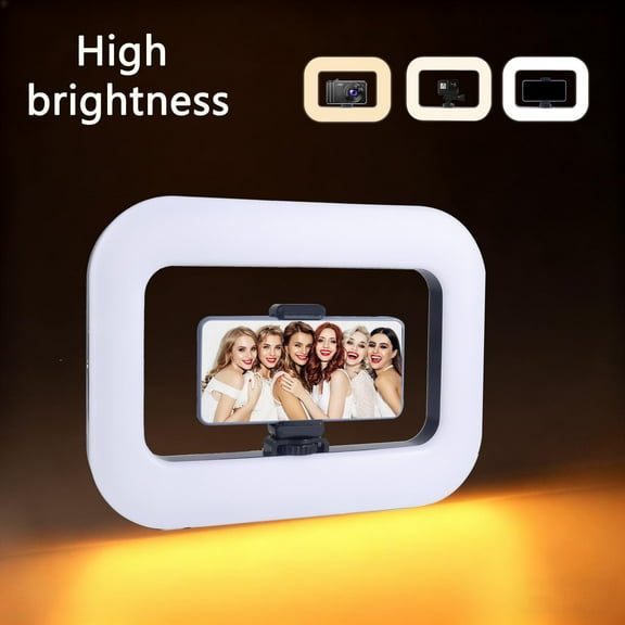 UEGOGO LED Ring Light Selfie, Handheld LED Ring Light Selfie Light | Smartphone Video Mount Stabilizer for Cameras, Smartphones - Shooting, Film Making, Makeup, Content Creation