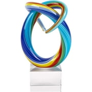 Badash Murano Style Art Glass Mini Rainbow 6" Centerpiece on Crystal Base(GW633)