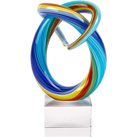 Badash Murano Style Art Glass Mini Rainbow 6" Centerpiece on Crystal Base(GW633)