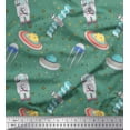 thumbnail image 1 of Soimoi Green Cotton Voile Fabric Star & Satellite Galaxy Printed Craft Fabric by the Yard 42 Inch Wide, 1 of 3