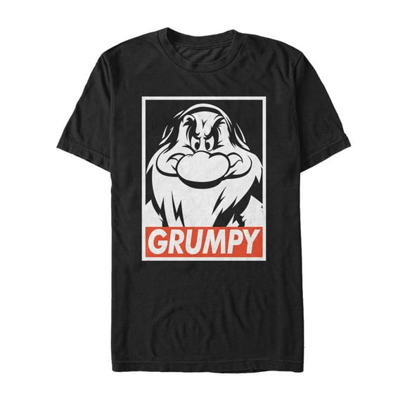 Men's Snow White and the Seven Dwarfs Grumpy Graphic Tee Black 2X Large