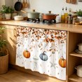 thumbnail image 6 of Orange Blue Pumpkins Fall Cabinet Curtain 35"Wx35"L,Dustproof Under Sink Skirt W/ Self Adhesive Tape,Coastal Starfish Eucalyptus Leaves Cabinet Curtain Cover for Kitchen Sink,Bathroom Vanity, 6 of 9