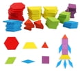 thumbnail image 3 of Rompecabezas de 155 piezas con formas geométricas, juguete de madera, juguete educativo para niños, divertido juguete de rompecabezas., 3 of 7