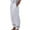 White, variant on QUYUON Dress Pants Fashion Solid Color Cotton and Linen Inlaid Lace Trousers with Pockets Elastic Waist Pants for Women Trendy Full Pant Leg Length Track Pants Pant Style N-2189 White M