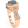 thumbnail image 5 of Three Stone Lab-Created Alexandrite Diamond Peekaboo Halo Engagement Ring In 14k Rose Gold, 5 of 6