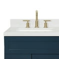 thumbnail image 3 of Ariel Hamlet 42 In. Left Offset Rectangle Sink Bathroom Vanity With Carrara White Quartz Countertop 1.5 Edge In Midnight Blue, 3 of 11