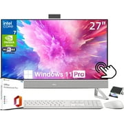 Dell Inspiron 27" All-in-One Desktop PC, 27" FHD IPS Touchscreen, Intel Core 7-150U, NVIDIA GeForce MX570A, 32GB RAM, 2TB SSD, Wi-Fi 6E, Windows 11 Pro & Microsoft Office Pro