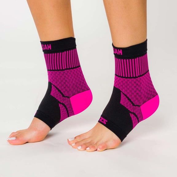 Compression Ankle Support M / Neon Pink 1 Pair