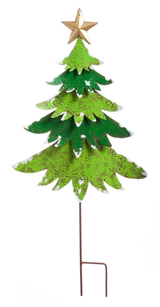 Christmas Tree Metal Garden Stake, Brighten your garden or entryway