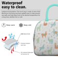 thumbnail image 2 of Cute Llama Cartoon Pattern Insulated Lunch Bag, Reusable Thermal Cooler Tote with Zipper, Multi-Functional Storage for Office Lunch, Picnic, and Short Travel, 2 of 6