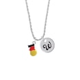 thumbnail image 2 of Delight Jewelry Silvertone I Love Water polo - Red Heart Silvertone Script Initial Disc - W - Charm Necklace, 20"+3", 2 of 4