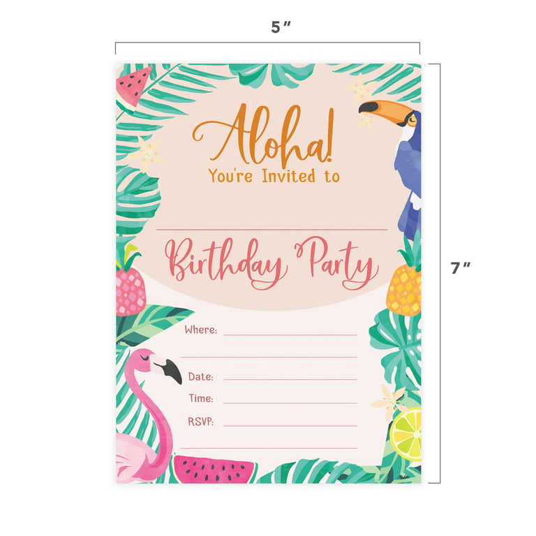 Hawaiian Birthday Invitations