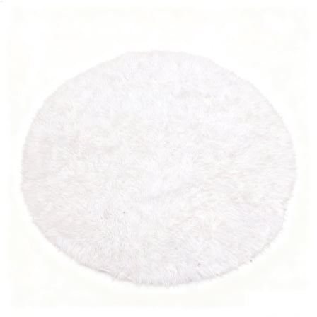 dajkiuy White Round Rugs for Bedroom, 22 Inch Circle Area Rugs for Living Room, Soft Fluffy Carpet for Home Decor