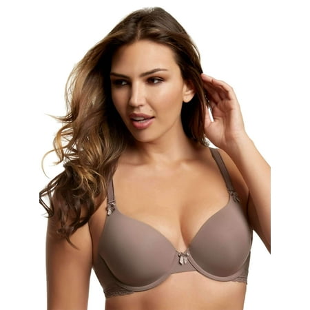 Memory Contour Bra - Paramour by Felina | Gorgeous Memory Foam Bra | Contour | Lace | Full Coverage (Mink, 34C)