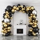 thumbnail image 1 of Holicolor 124 Piezas Kit de Arco de Guirnalda de Globos Negros y Dorados, 5 10 18 Pulgadas Globos de Fiesta de Látex Negro Dorado y Plateado para Cumpleaños Graduación Aniversario Miércoles, 1 of 5