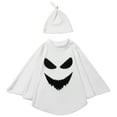 thumbnail image 2 of 1-6T Toddler Girls Boys Halloween Costumes Ghost Face Cloak, Esho Kids Halloween White Cape with Hat Outfits, 2 of 8