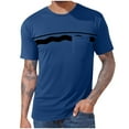 thumbnail image 2 of SYMOID Big & Tall Men's Size 3XL Casual T-Shirt with Chest Pocket, Stretchy Polyester Blend Crew Neck Short Sleeve, Wrinkle-Resistant Dark Blue, 2 of 5