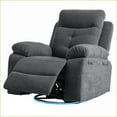 thumbnail image 2 of Recliners Power Glider Chair with Bluetooth Speaker, 270° Swivel, LED Lights, USB/Type-C Ports | Dark Grey Linen, 2 of 21