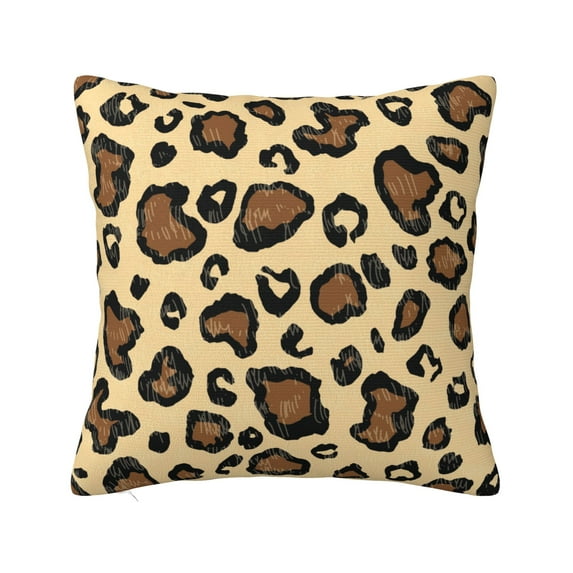 ZICANCN Abstract Leopard Graffiti Brown Throw Pillow Covers, Bed Couch Sofa Knit Decorative Pillow Covers for Living Room Farmhouse, 24"x24"
