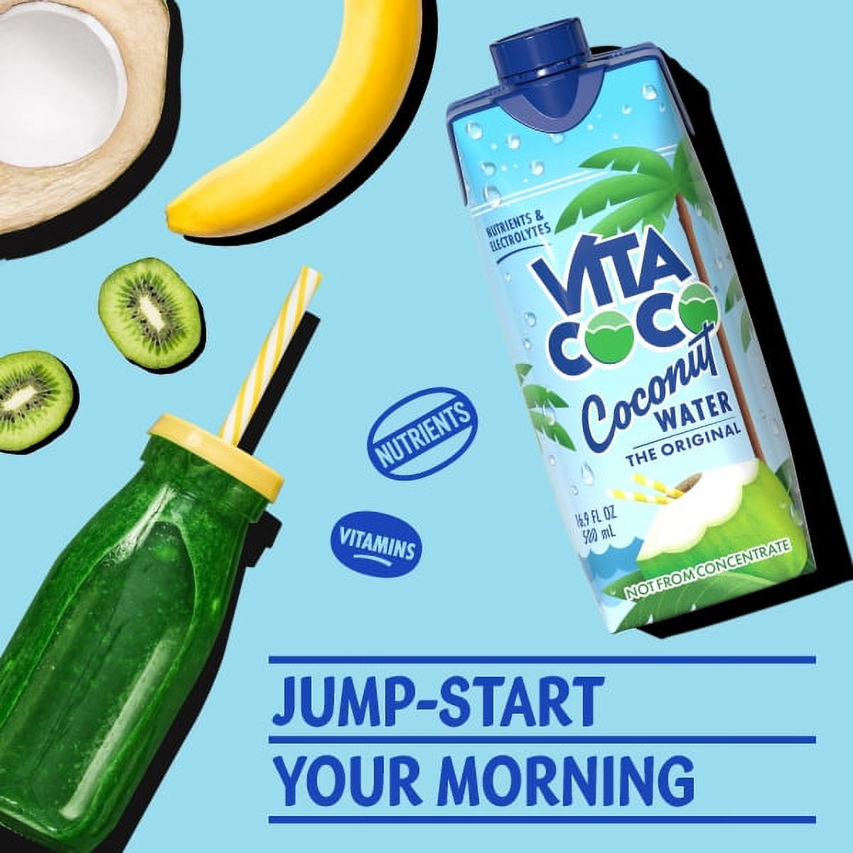 Vita Coco The Original Coconut Water, Nutrients & Electrolytes Rich, Pure, 16.9 fl oz Tetra, 4-Pack - image 5 of 8