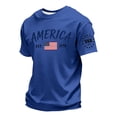 thumbnail image 4 of Kopltyrfg American Flag Shirts Men 4th of July Patriotic Shirt USA Star Stripes Graphic Tees Independence Day Short Sleeve Tops Blue 2XL, 4 of 5