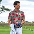 thumbnail image 3 of Hirioo Rose Flowers for Men’s Polo Shirts Quick Dry Short Sleeve Golf T Shirt Performance Moisture Wicking Casual Workout,Sizes S-4XL-X-Large, 3 of 6
