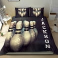 thumbnail image 1 of Maxcorners Dark Bowling Ball And Pins Classic Personalized Name 3D Bedding Set, 1 of 4