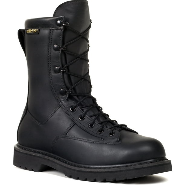 Rocky - Rocky Men's 9'' Duty Work Boots Black Leather 3.5 EW - Walmart ...