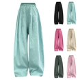thumbnail image 3 of XBASW Kids Toddler Girls Wide Leg Pants Loose Trousers Teen Summer Casual Girls Straight Pants for 5-16, 3 of 8
