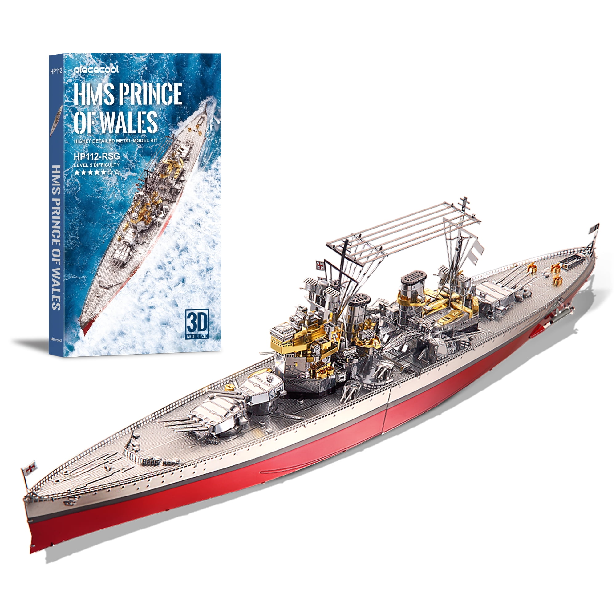 Piececool Metal 3D Puzzles HMS Prince of Wales Battleship Model Kits