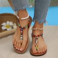 thumbnail image 6 of Domuza Sandals Women Flat Shoes Summer Bohemian Toe-Separator Sandals Casual Comfortable Beach Flip Flops with Elastic Band Red 8（EU-40）, 6 of 6