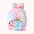 thumbnail image 5 of Unicornio de dibujos animados Mochila escolar de felpa para niños Mochila casual para niñas lindas (rosa), 5 of 5