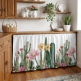 thumbnail image 3 of Green Cactus Cabinet Curtain 32"Wx55"L, Dustproof Pantry Door Curtain with Self Adhesive Tape, Spring Floral Watercolor Botanical Tall Storage Cover Privacy Drape for Bathroom Kitchen Laundry Room, 3 of 9