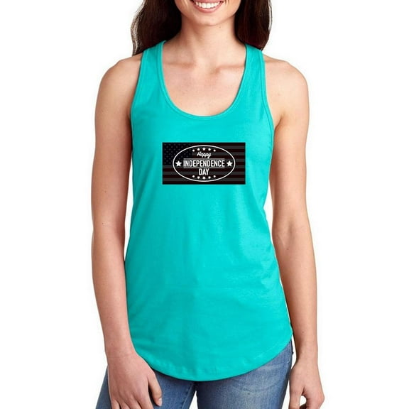 Independence Day Happy Racerback Tank Women -Image by Shutterstock, Female Small