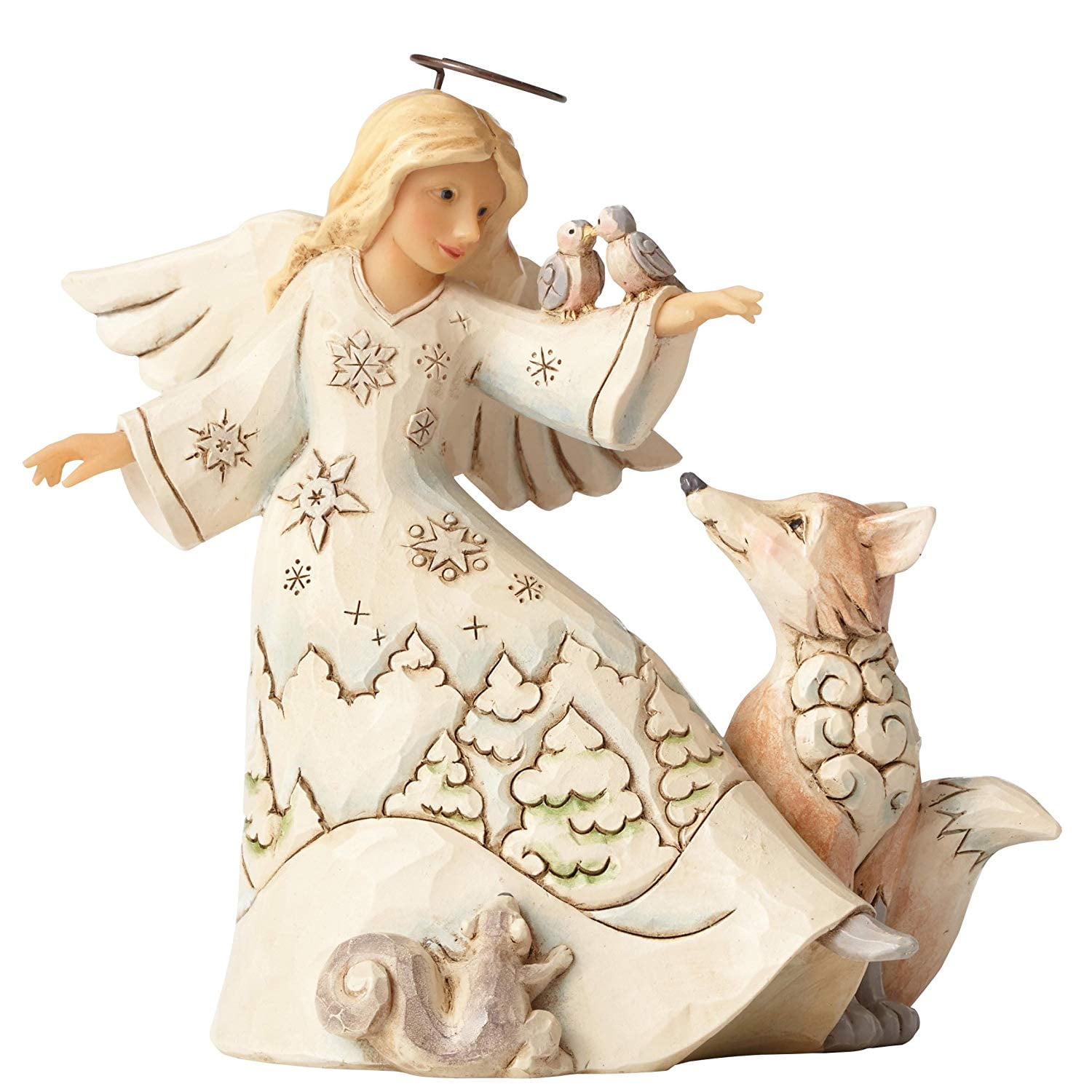 JS HWC Fig Wdlnd Angel/Animals Figurine, Designed in the USA By Jim