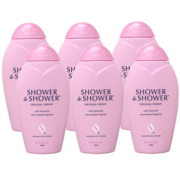 6 Pack - SHOWER TO SHOWER Body Powder Original Fresh 8 oz Each