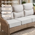 thumbnail image 3 of Gymojoy Outdoor Wicker Sofa High Back Patio 3-Seater Rattan Couch with 6'' Thick Cushions, Ideal for Porch, Poolside, Deck, Yard, 3 of 7