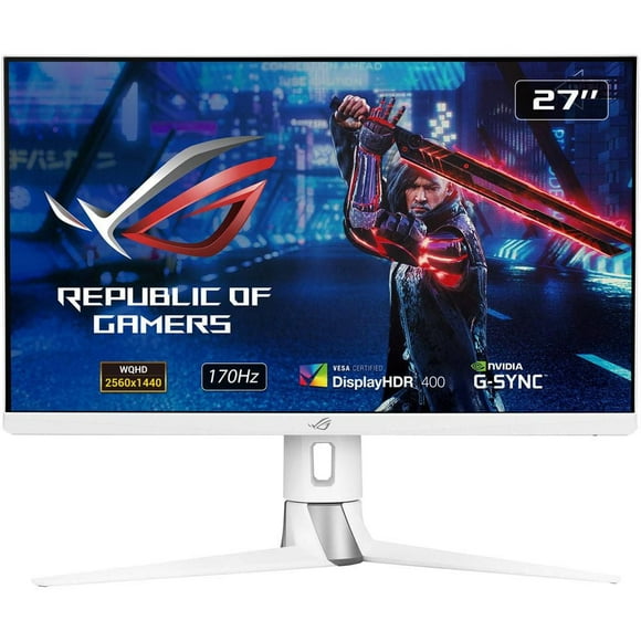 ASUS ROG Strix 27” 1440P QHD 170Hz 1MS HDR400 White Gaming Monitor - XG27AQ-W