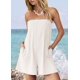 thumbnail image 3 of Pantalones cortos sin tirantes ReachMe para mujer, color crema con bolsillos, 3 of 6