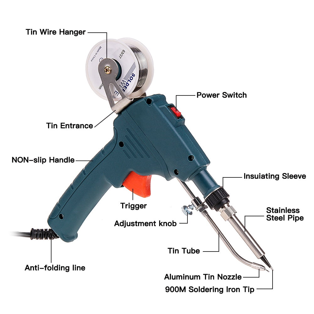 Soldering Iron Kit Internal Heating Professional Soldering Tool Auto Send Tin for Repair, Iron Paiting