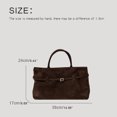 thumbnail image 4 of Bolsos de mano vintage de gamuza sintética para mujer, bolsos y carteras de diseñador de lujo, novedad de 2024, con hebilla de cinturón, asa superior, para hombro bajo el brazo, 4 of 5