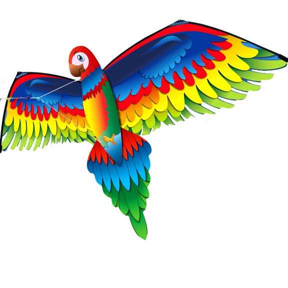 3D Parrot Kite For Kids & S - Colorful Animal Kite With 100M Kite String And Spiral Tail, Easy To Fly For Beach Park Outdoor Activities
