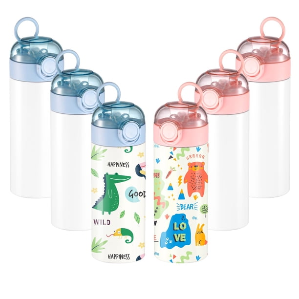 Vaso de sublimación para niños Bottle OFFNOVA de 12 onzas, paquete de 6