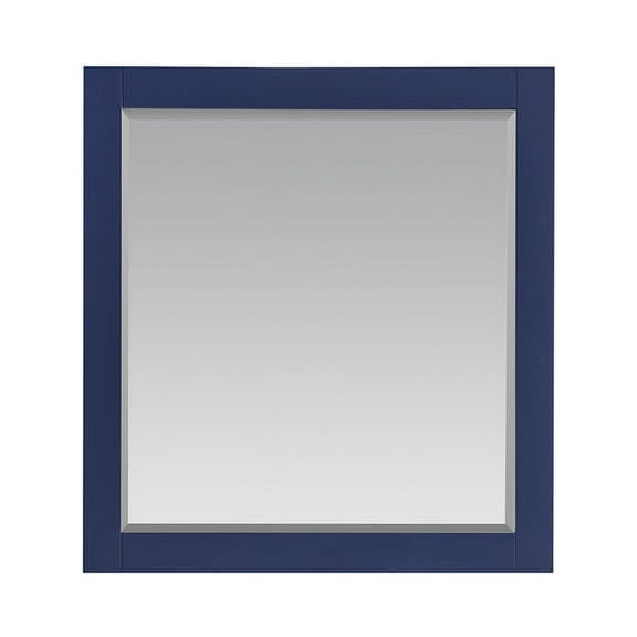 Altair Design Maribella 34" Rectangular Bathroom Wood Framed Wall Mirror in Jewelry Blue