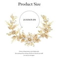 thumbnail image 4 of Flower Bride Wedding Headpiece Crystal Bridal Hair Accessories Pearl Headband for Women and Girls (B Gold), 4 of 4