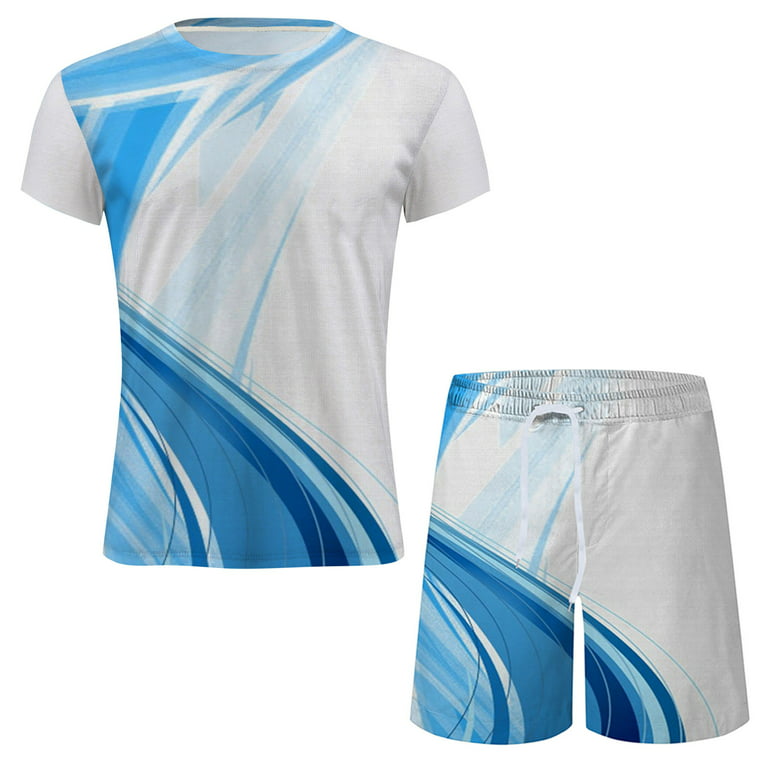 New Summer Team Uniform T Shirt Sets Jogging Short Sleeve