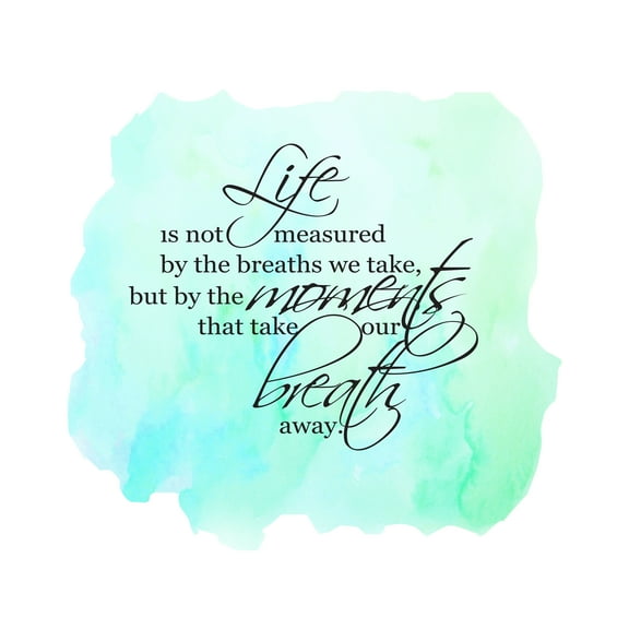 LIFE - Vinyl Bedroom Lettering Art Decoration Inspirational Quotes Design Mint Green Watercolor Paint Background Removable Home Wall Decal Sticker 20" x 18"