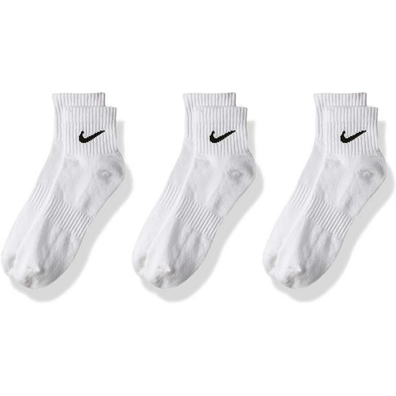 Nike Everyday Cushioned/Training/Cotton Ankle Socks, White (3-Pairs)