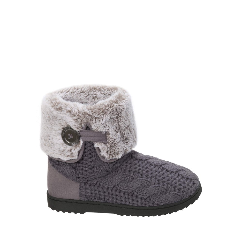 dearfoams cable knit bootie slippers
